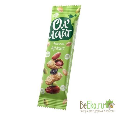 Батончик фруктово-ореховый Ол`лайт, арахис